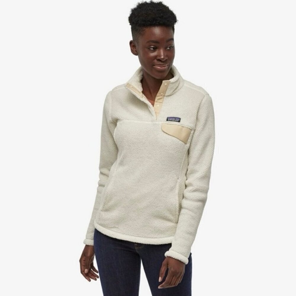 Patagonia Re-Tool Snap-T Fleece Pullover Ivory Cream Women’s Size Medium